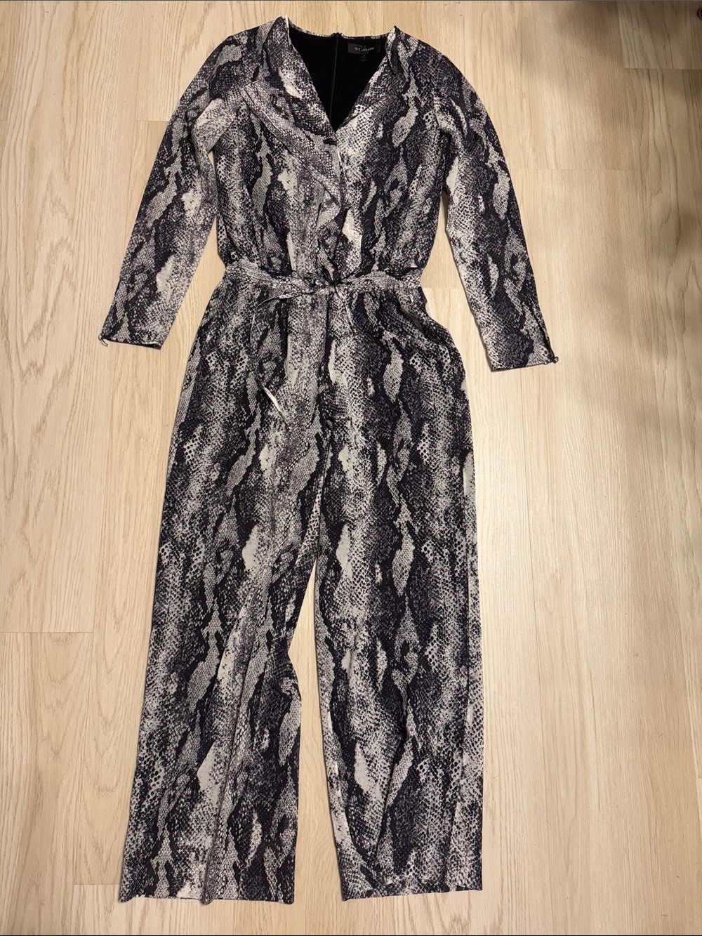 St John Jumpsuit Python Snakeskin print pockets elegant classy party wedding 2
